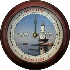 6" Classic Wooden tide clock with Lighthouse dial artwork