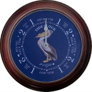 6" Classic Wooden tide clock with Perky Pelican artwork