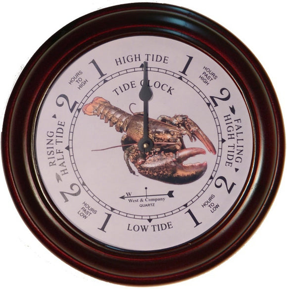 West and Company 8 Cherry Tide Clock with Convex Glass Lens