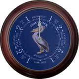 9.5" Classic Wooden tide clock with Pelican artwork