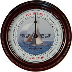 9.5" Classic Wooden tide clock with Sailboat artwork