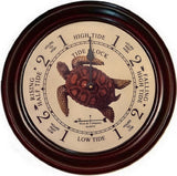 9.5" Classic Wooden tide clock with Turtle artwork