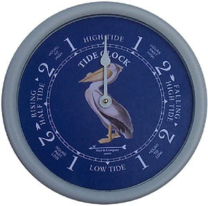 White Tide Clock with Perky Pelican dial