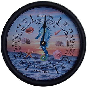 Black Tide Clock with Glitzy Seahorse dial