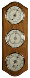 13" Solid wood 3 dial weather station