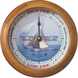 6" Classic Wooden tide clock with Sailboat artwork