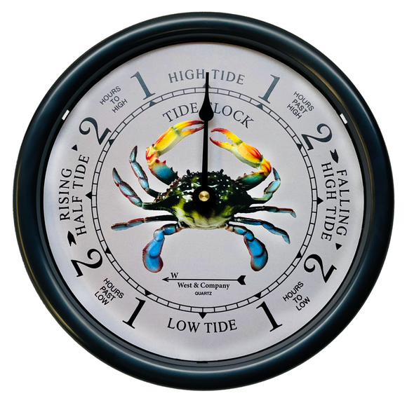 Black Tide Clock with Blue Crab dial