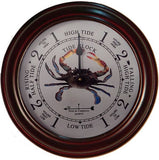 6" Classic Wooden tide clock with Blue Crab dial artwork